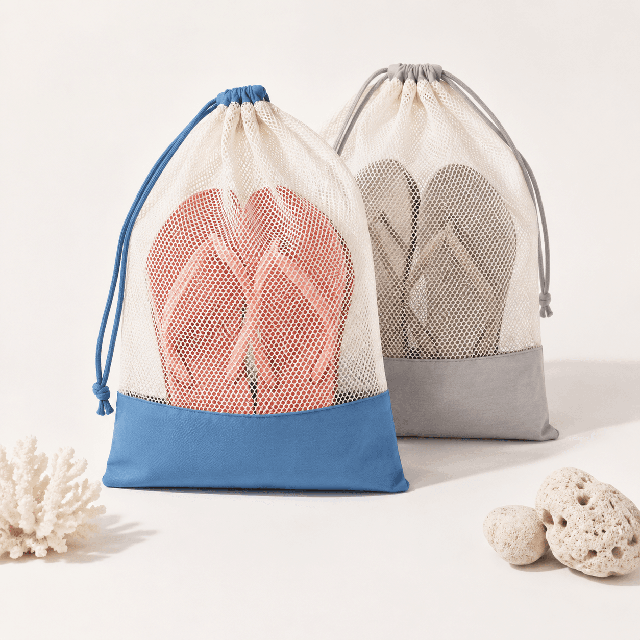 Sandal Pouch Set (2) — Two breathable pouches so sandy sandals stay out of your bag.